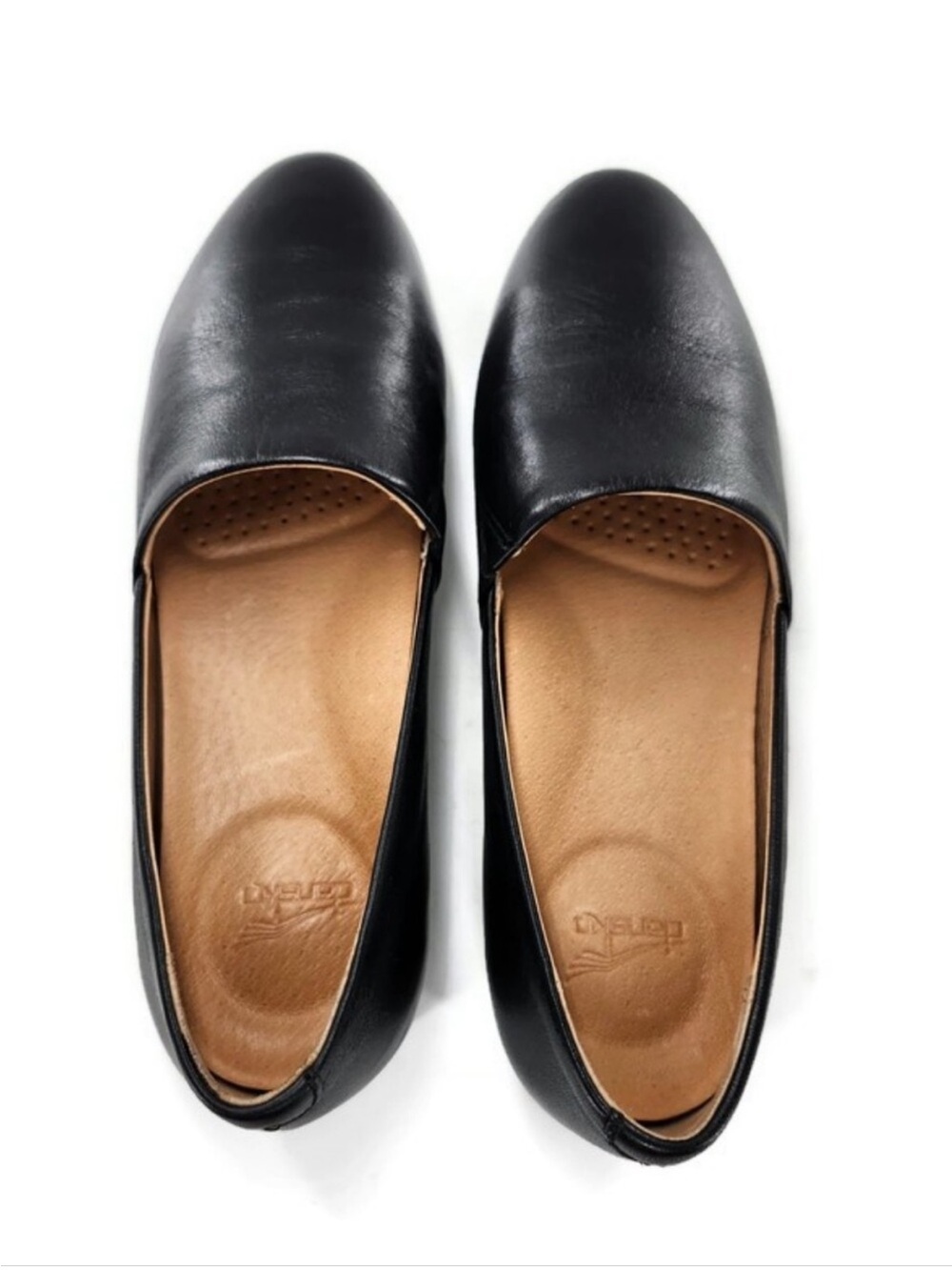 Dansko Larisa Black Milled Nappa Leather Slip-On Ballet Flat Loafers NWOB